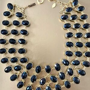 Amrita Singh reversible bib necklace Emerald green to Jet Black